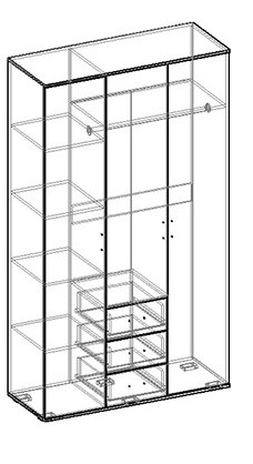 Альтернатива шкаф трехстворчатый в Минусинске - minysinsk.mebelnovo.ru | фото