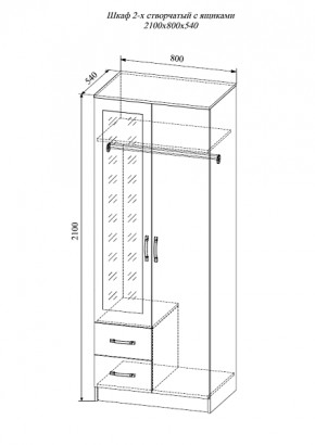 Шкаф двухстворчатый Софи СШК 800.3 в Минусинске - minysinsk.mebelnovo.ru | фото